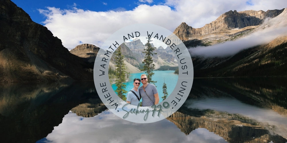 Chad and Zac at Moraine Lake — Seeking 77 Degrees